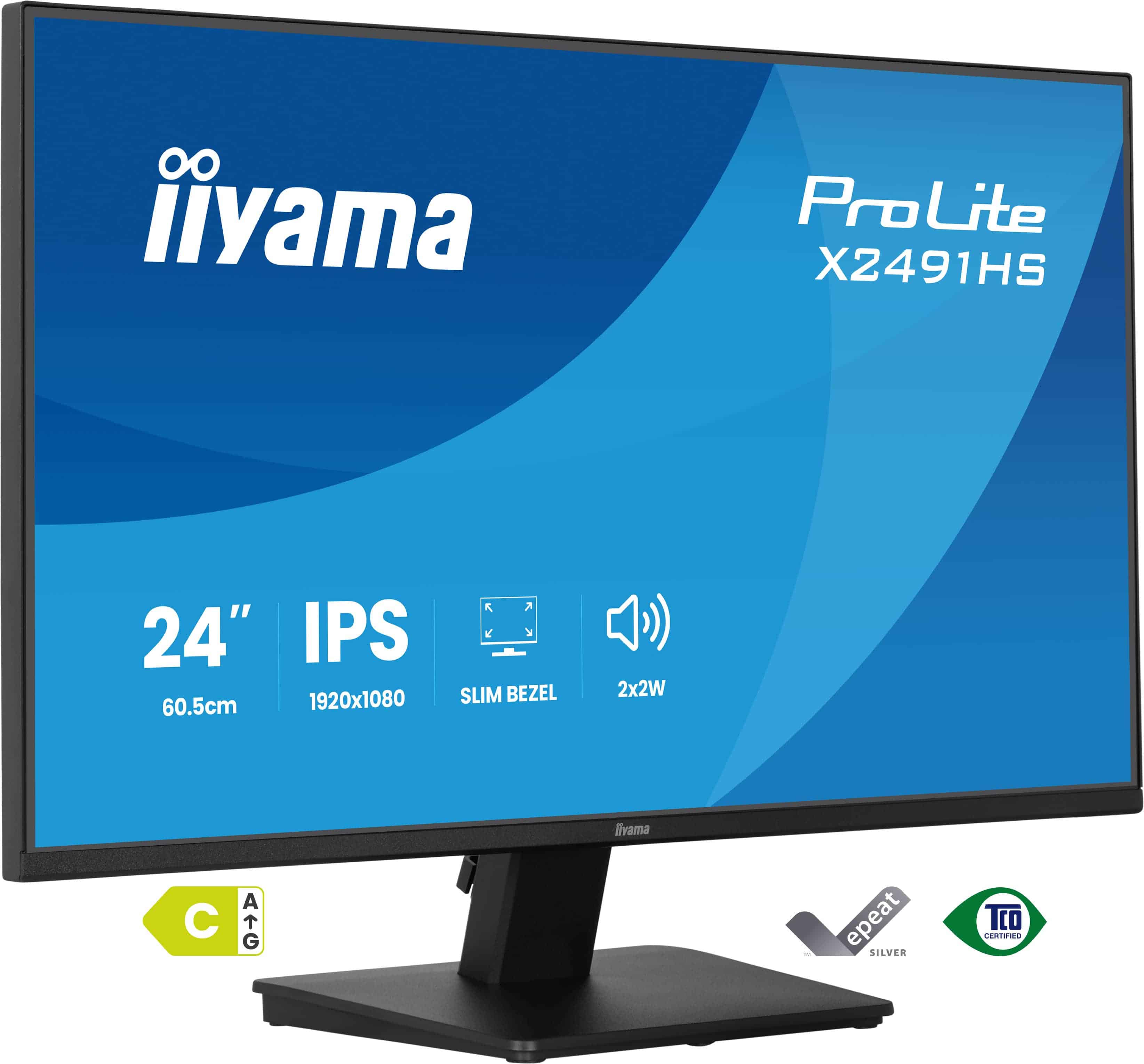 iiyama ProLite X2491HS-B1 computer monitor 60,5 cm (23.8") 1920 x 1080 Pixels Full HD LCD Zwart (X2491HS-B1) thumbnail