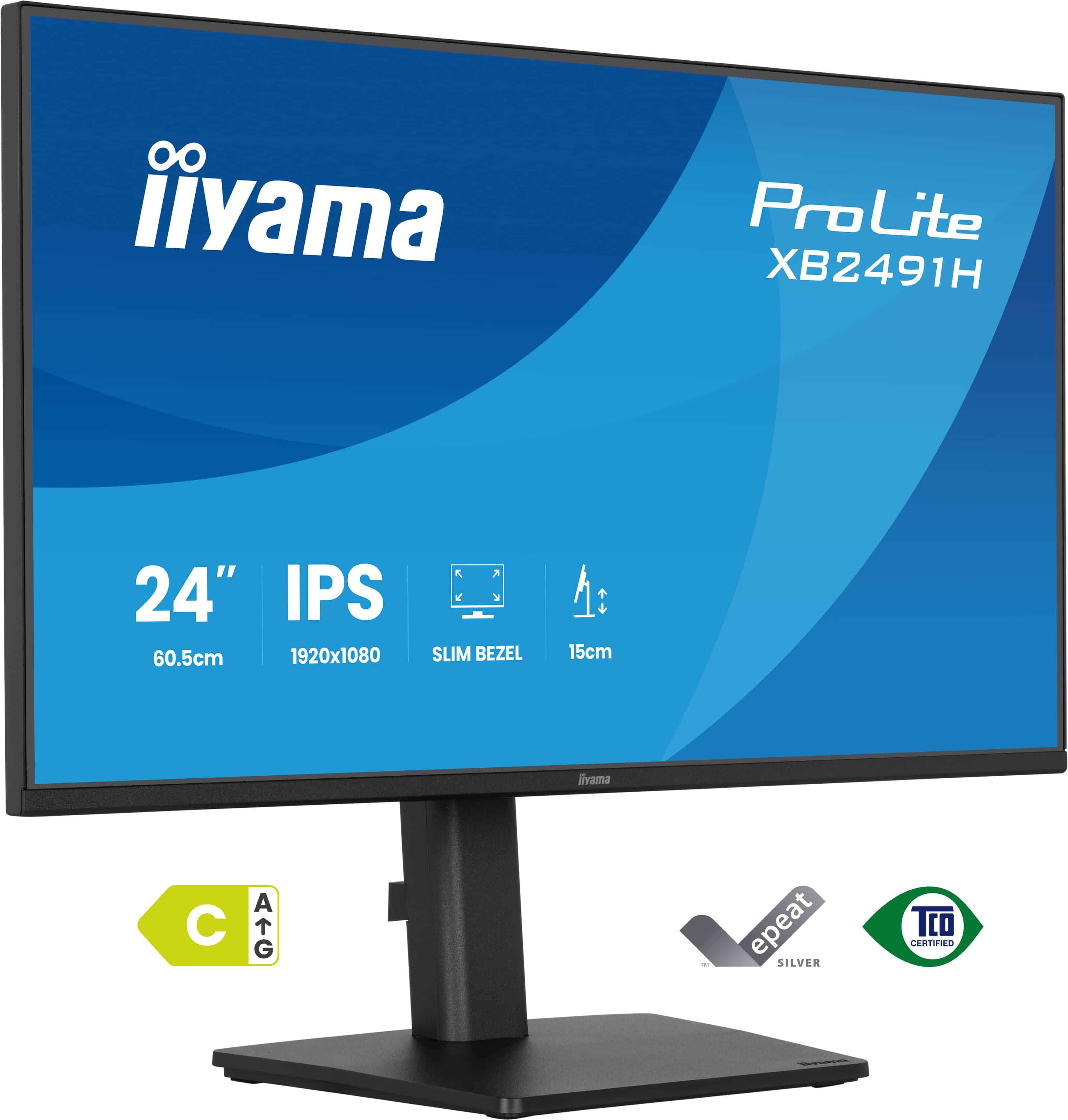 iiyama ProLite XB2491H-B1 computer monitor 60,5 cm (23.8") 1920 x 1080 Pixels Full HD LCD Zwart (XB2491H-B1) thumbnail
