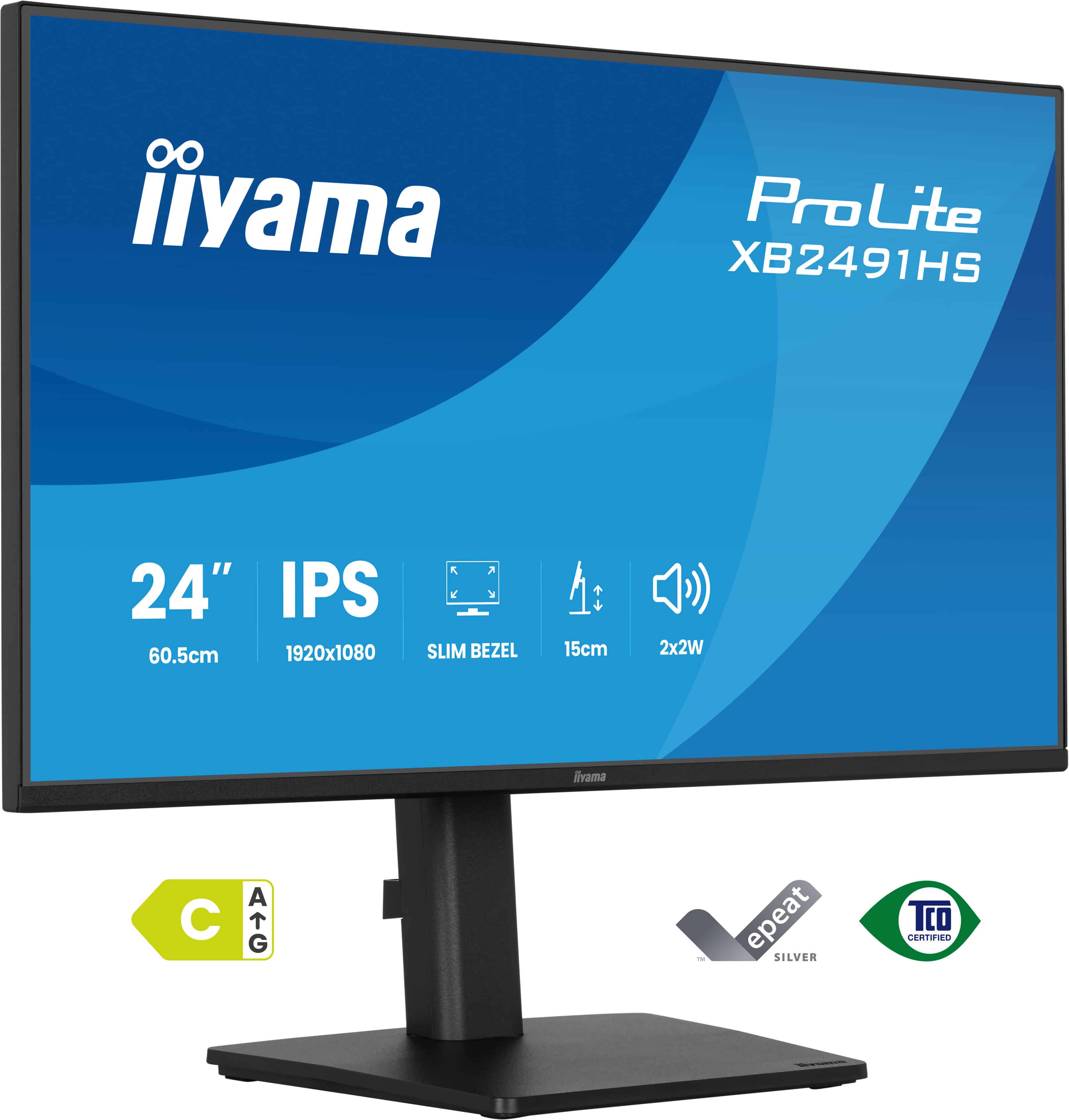 iiyama ProLite XB2491HS-B1 computer monitor 60,5 cm (23.8") 1920 x 1080 Pixels Full HD LCD Zwart (XB2491HS-B1) thumbnail