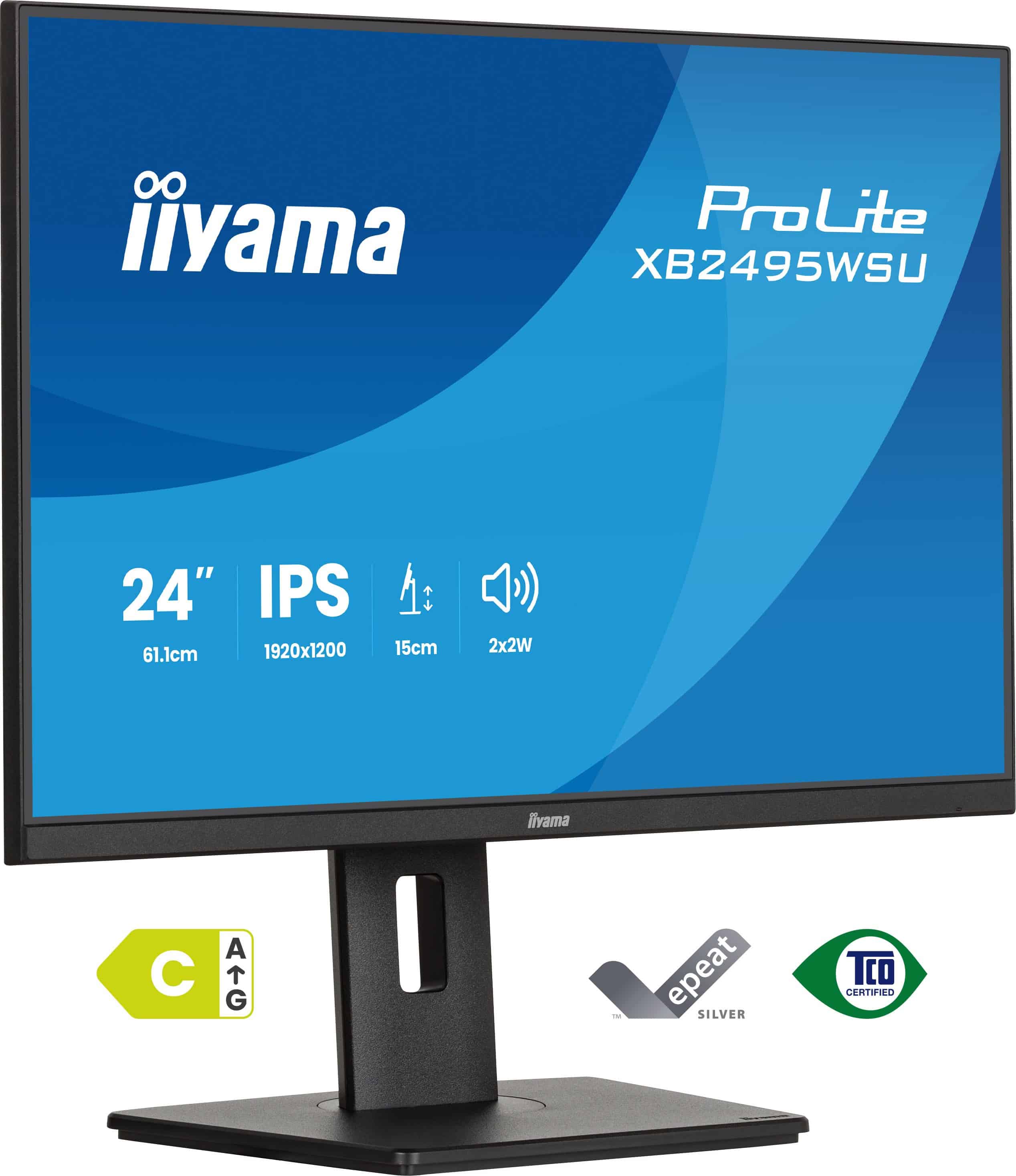 iiyama ProLite XB2495WSU-B1 computer monitor 61,2 cm (24.1") 1920 x 1200 Pixels Full HD LCD Zwart (XB2495WSU-B1) thumbnail