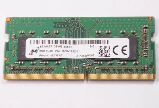 Micron MTA8ATF1G64HZ-2G6J1 8GB Memory Module - 1Rx8 - DDR4 - 2666 MHz - 1.2 Volts - 260-Pin - CL19 - SO-DIMM (MTA8ATF1G64HZ-2G6J1) thumbnail