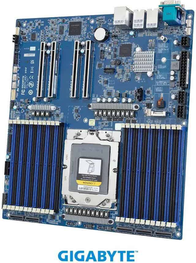 Gigabyte MZ33-AR1, 1xSKT LGA 6096, AMD EPYC 9005, SoC, 24xDIMM, SATA, NVMe, 1xM.2, 2x10GbE, IPMI (MZ33-AR1) thumbnail