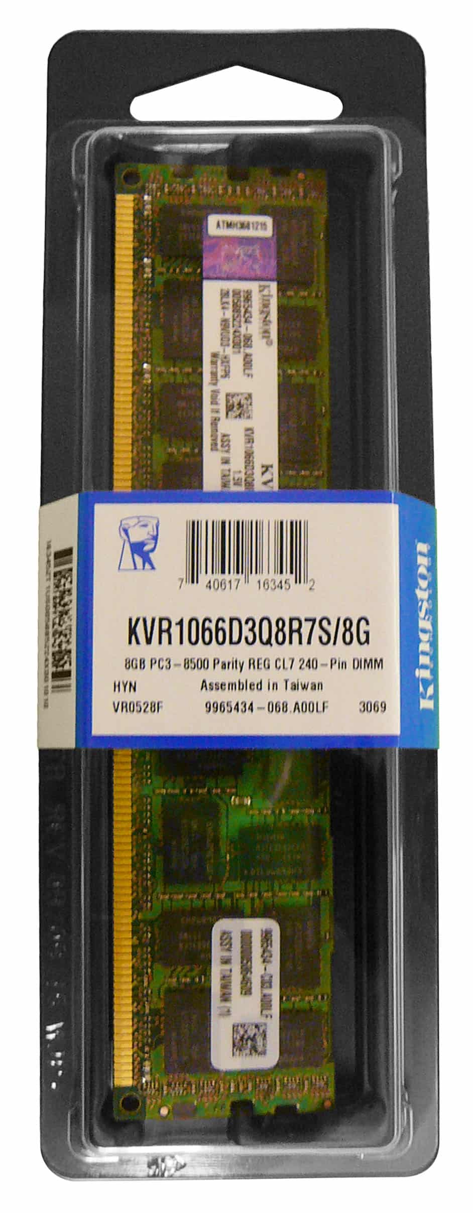 KINGSTON 8GB (1*8GB) 4RX8 PC3-8500R DDR3-1066MHZ RDIMM (KVR1066D3Q8R7S/8G) thumbnail