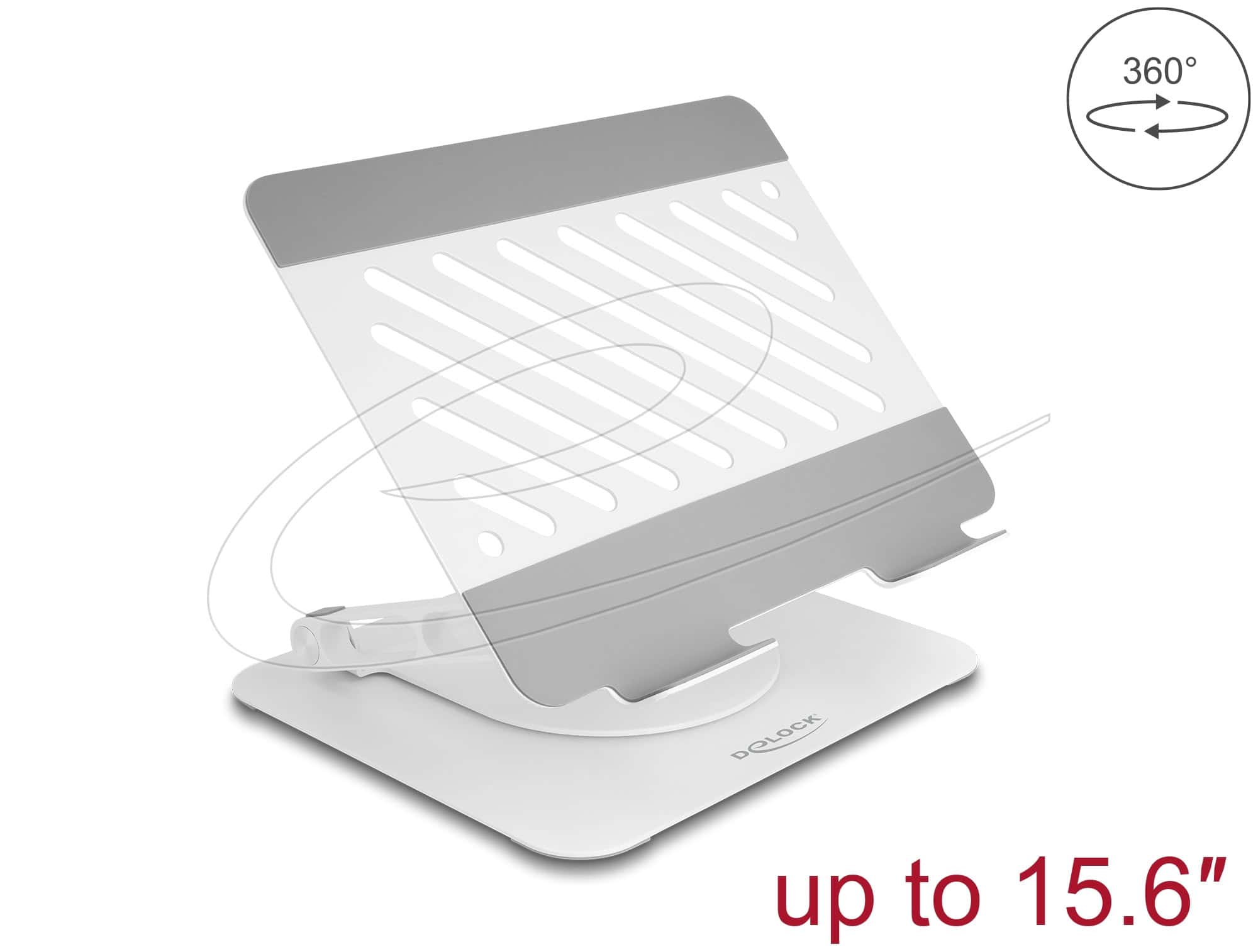 Delock Tablet und Notebook Standhalterung verstellbar Aluminium - 360° drehbar (18455) thumbnail
