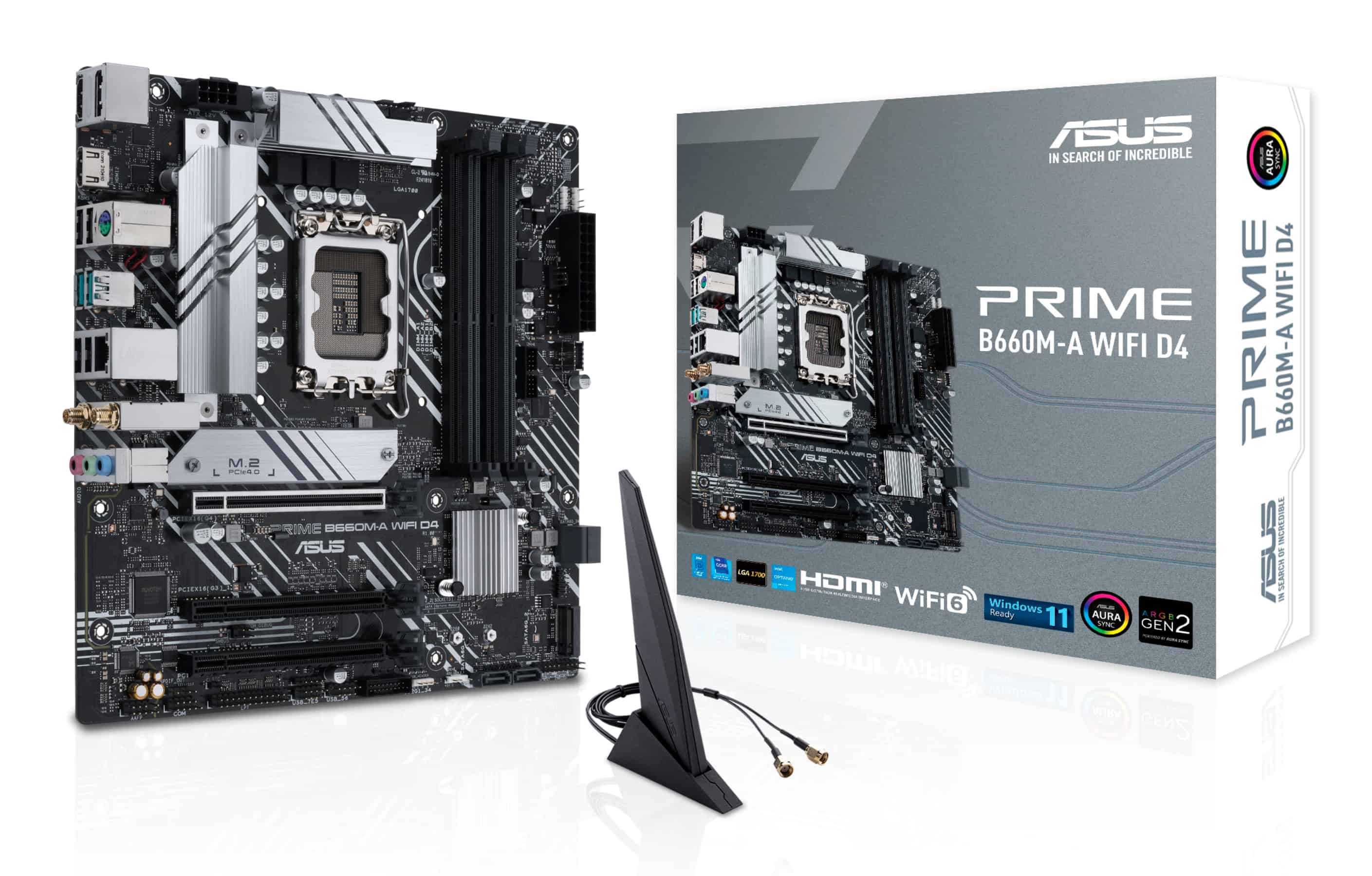 ASUS PRIME B660M-A WIFI D4 Intel B660 LGA 1700 micro ATX (90MB1AE0-M0EAY0) thumbnail