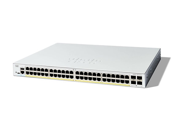 Cisco Catalyst 1300X-48P-4X - Switch - L3 - managed - 4 x 10 Gigabit SFP28 + 48 x 10/100/1000 (PoE+) - an Rack montierbar - PoE+ (C1300X-48P-4X) thumbnail