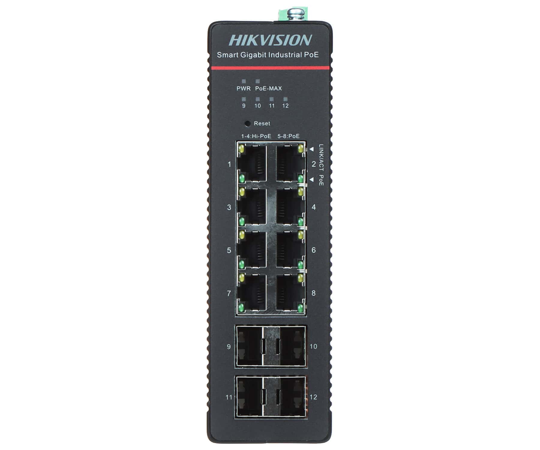 HIKVISION DS-3T1512HP-SI-8P4F Industrie-Switch PoE (DS-3T1512HP-SI-8P4F/NO POWER UNIT) thumbnail