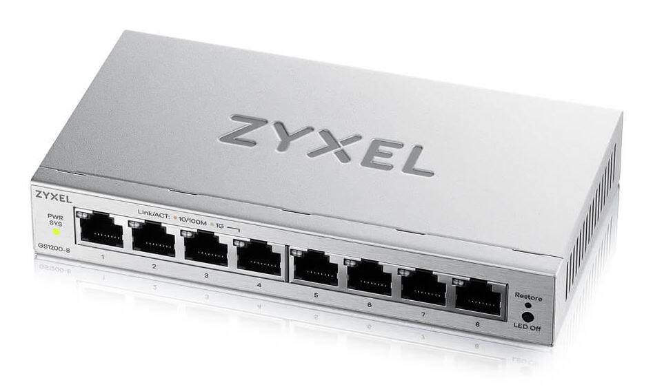 Zyxel GS1200-8V3 Managed L2 Gigabit Ethernet (10/100/1000) Desktop Grijs (GS1200-8V3-EU0101F1F) thumbnail