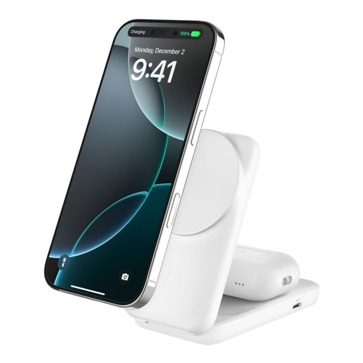 Belkin UltraCharge 25W Qi2 magn. 2-in-1 Lad.klappb.ws. WIZ038kqWH (WIZ038KQWH) thumbnail