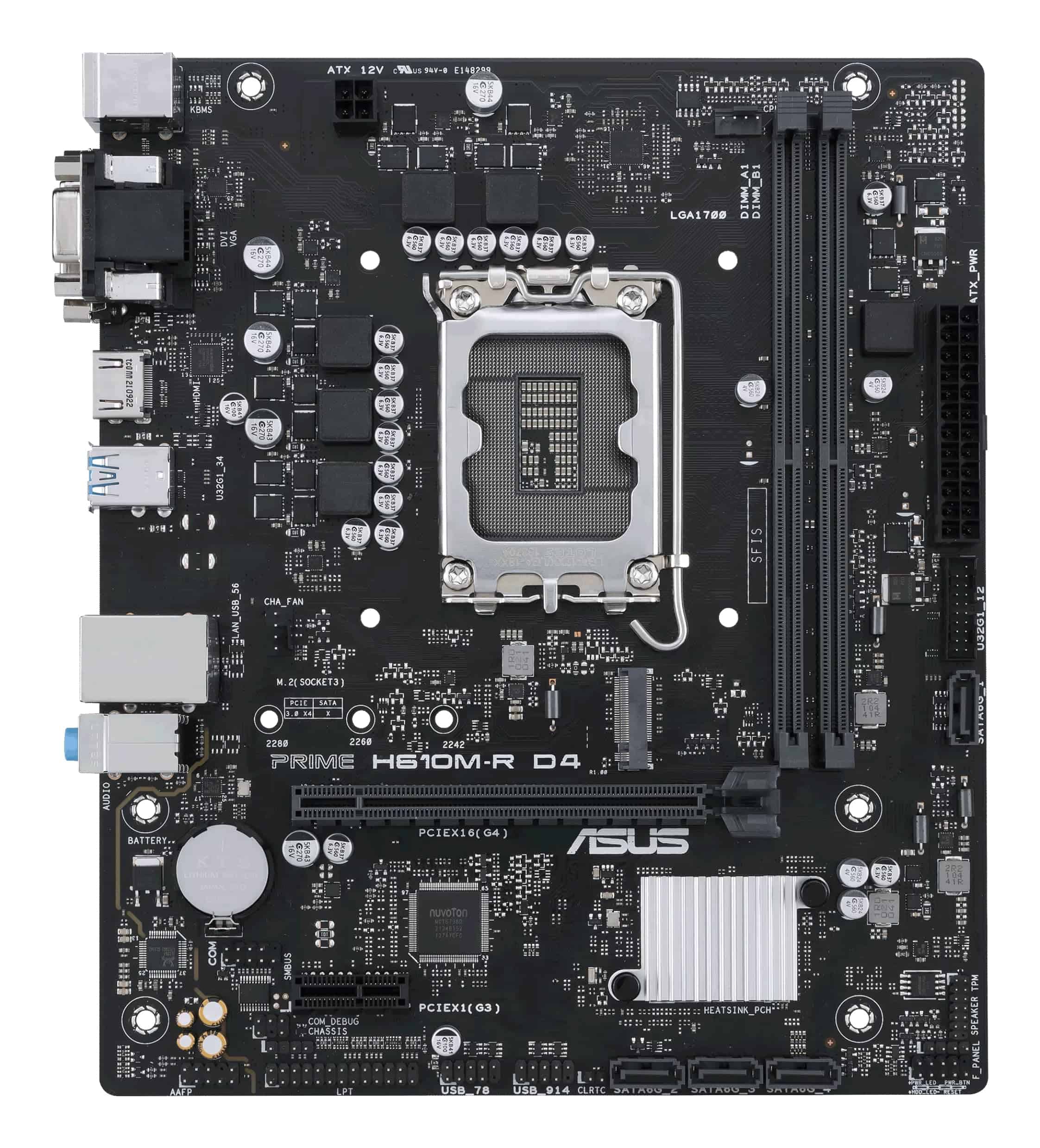 Asus Prime H610M-R DDR4 Motherboard (Intel LGA 1700) Micro ATX (Bulk) (90MB1B40M0ECY0) thumbnail
