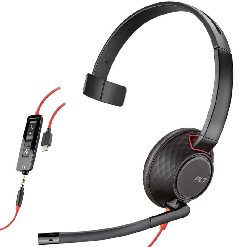 HP Poly Poly Blackwire C5210 USB-C - 5200 Series - Headset - On-Ear - kabelgebunden - 3,5 mm Stecker, USB-C (207587-201) (207587-201) thumbnail