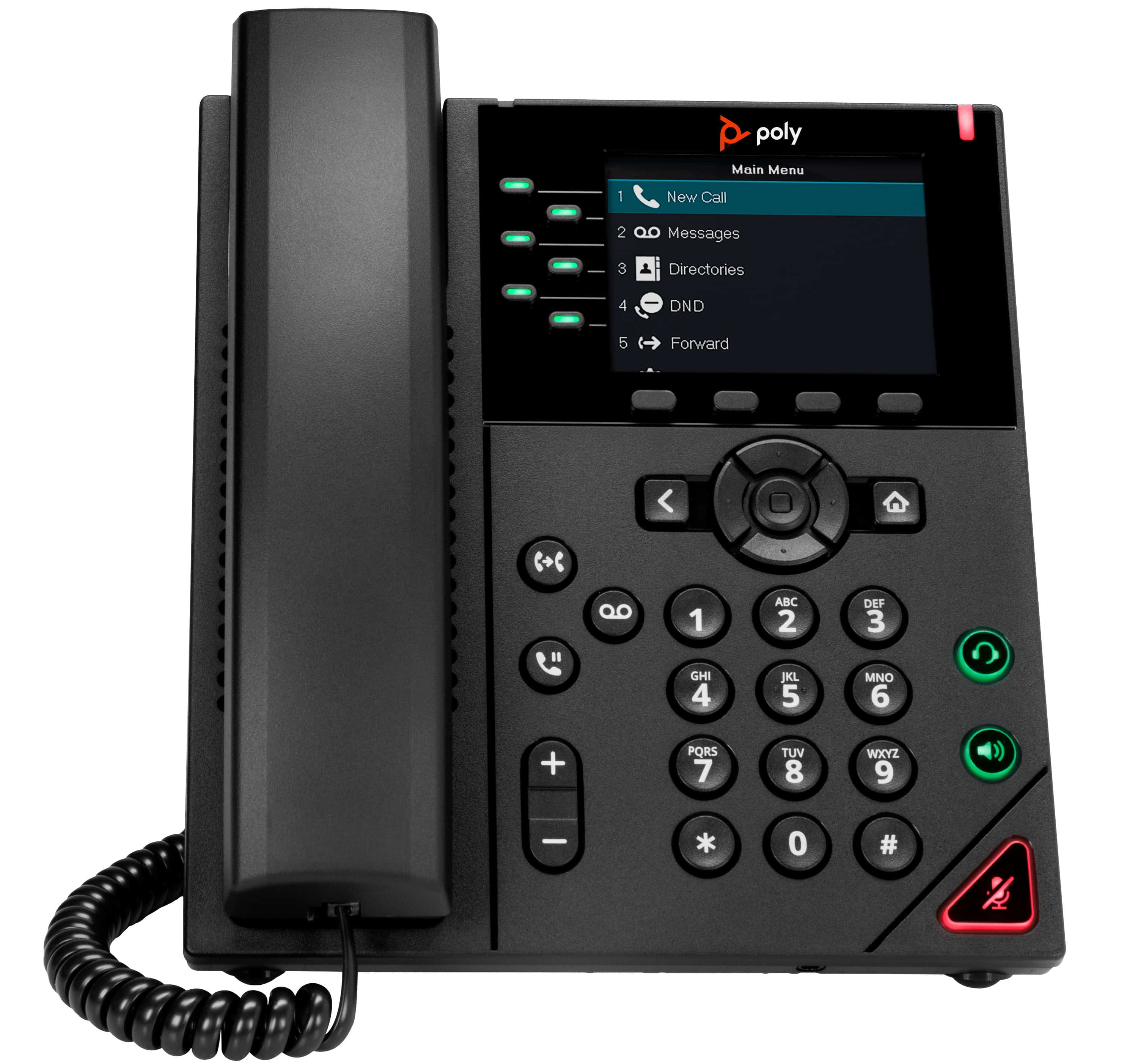 HP Poly VVX 350 6-lijns IP-telefoon met PoE-ondersteuning (89B68AA) thumbnail