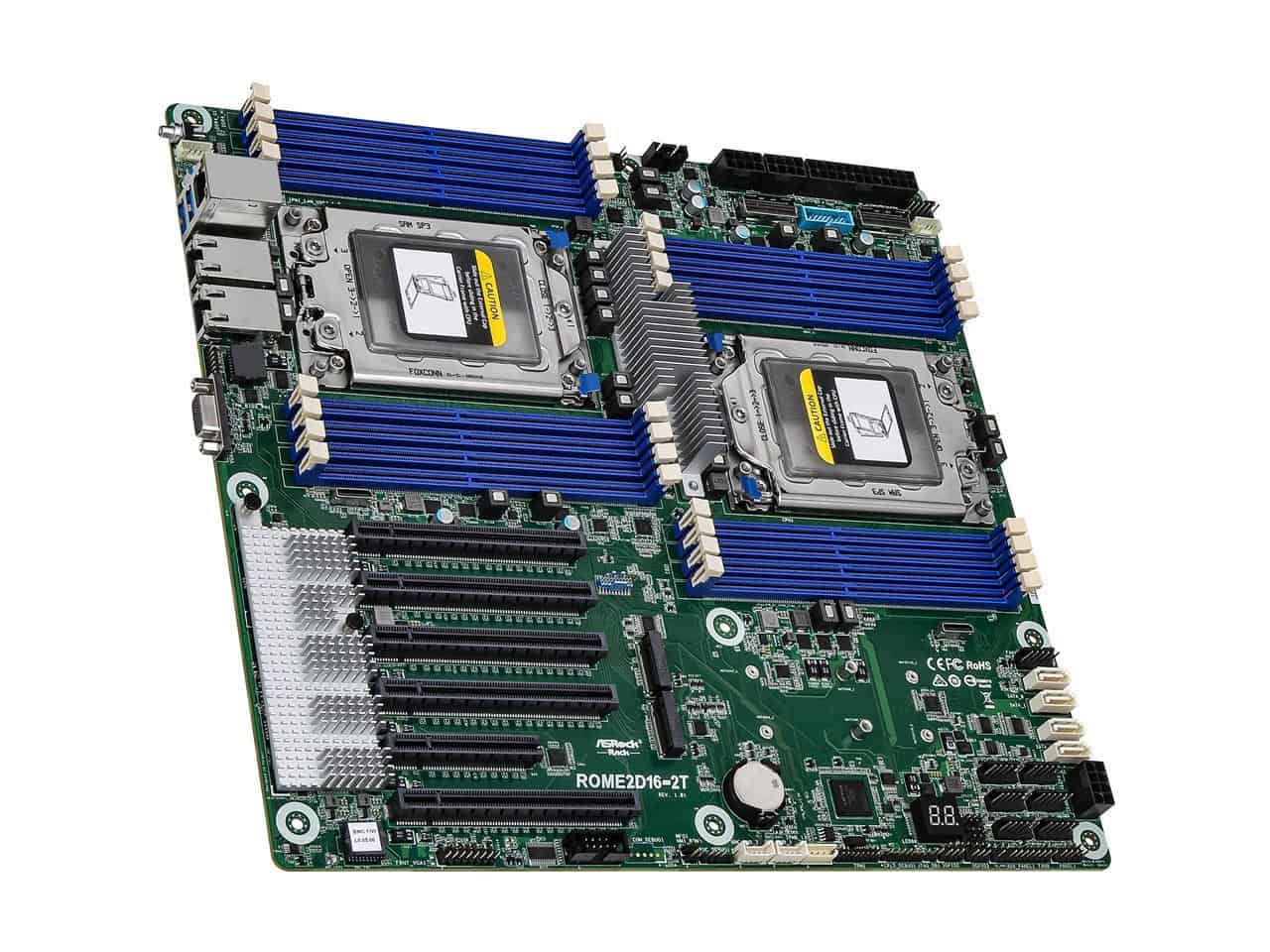 ASRock ROME2D16-2T, 2xSKT SP3, AMD EPYC 7000, SoC, SATA, NVMe, 2xM.2, 2x10GbE, IPMI (ROME2D16-2T) thumbnail