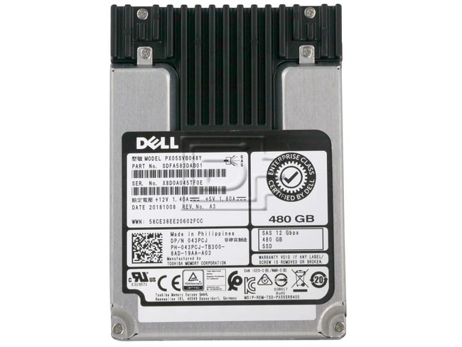 Dell 480GB 12G MU SAS 2.5 SSD (043PCJ-RFB) thumbnail
