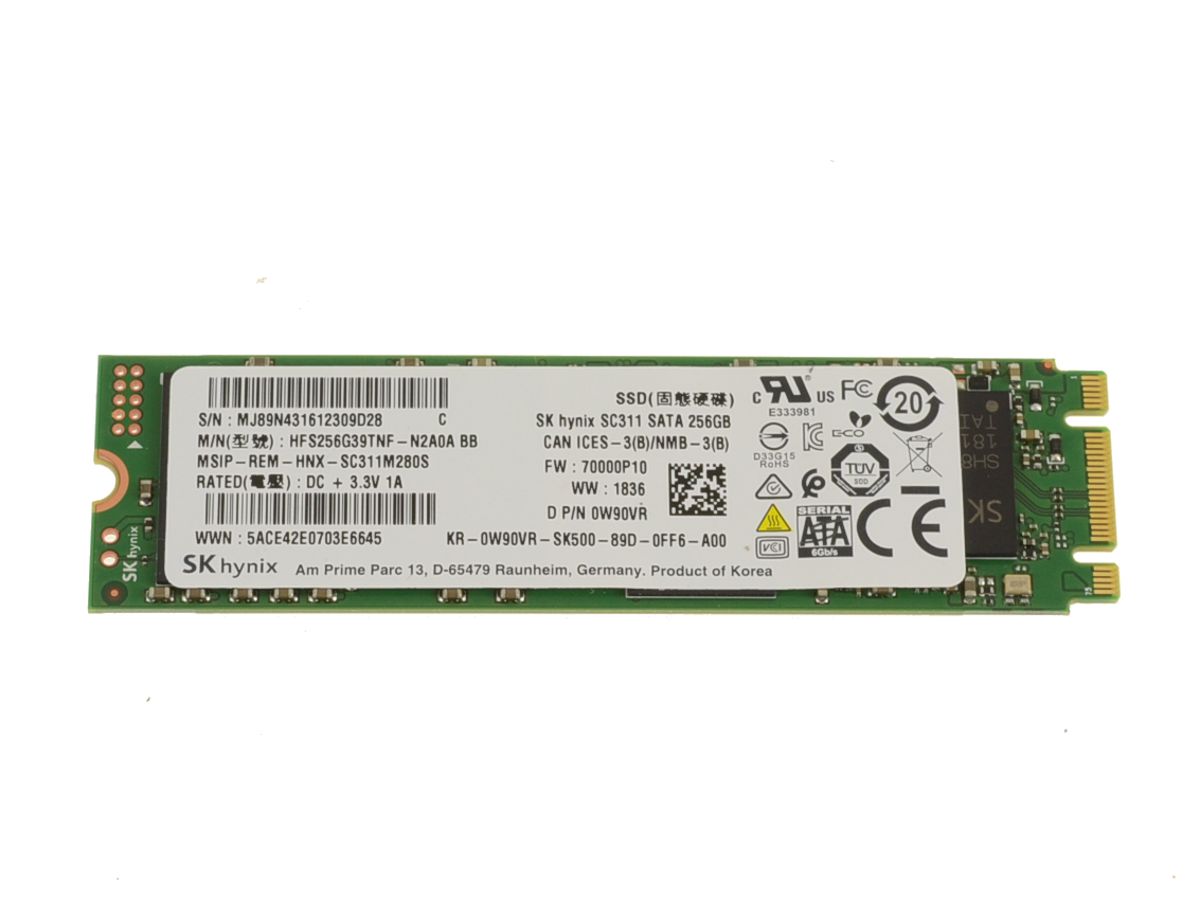 Dell 256GB 6G MLC SATA M.2 SSD (0W90VR-RFB) thumbnail