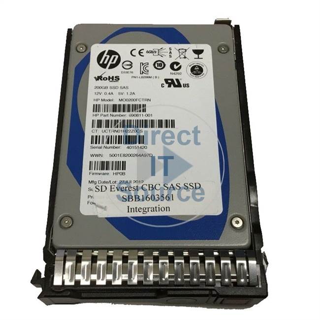 HP 200GB 6G SAS MAINSTREAM END (690811-001-RFB) thumbnail