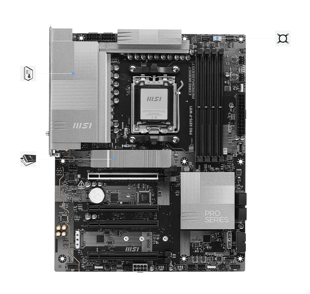 MSI PRO X870-P WIFI X870/AM5/DDR5/ATX (911-7E47-07S) thumbnail