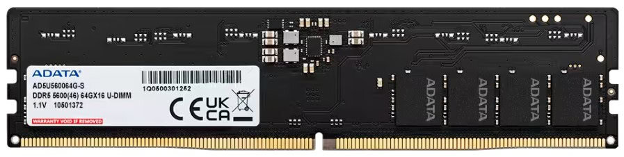 ADATA AD5U560064G-S geheugenmodule 64 GB 1 x 64 GB DDR5 5600 MT/s 288-pin DIMM (AD5U560064G-S) thumbnail