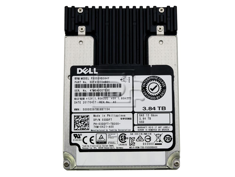 Dell 3.84TB SSD 2.5 SAS 12G MIX 3DDFT (3DDFT) thumbnail