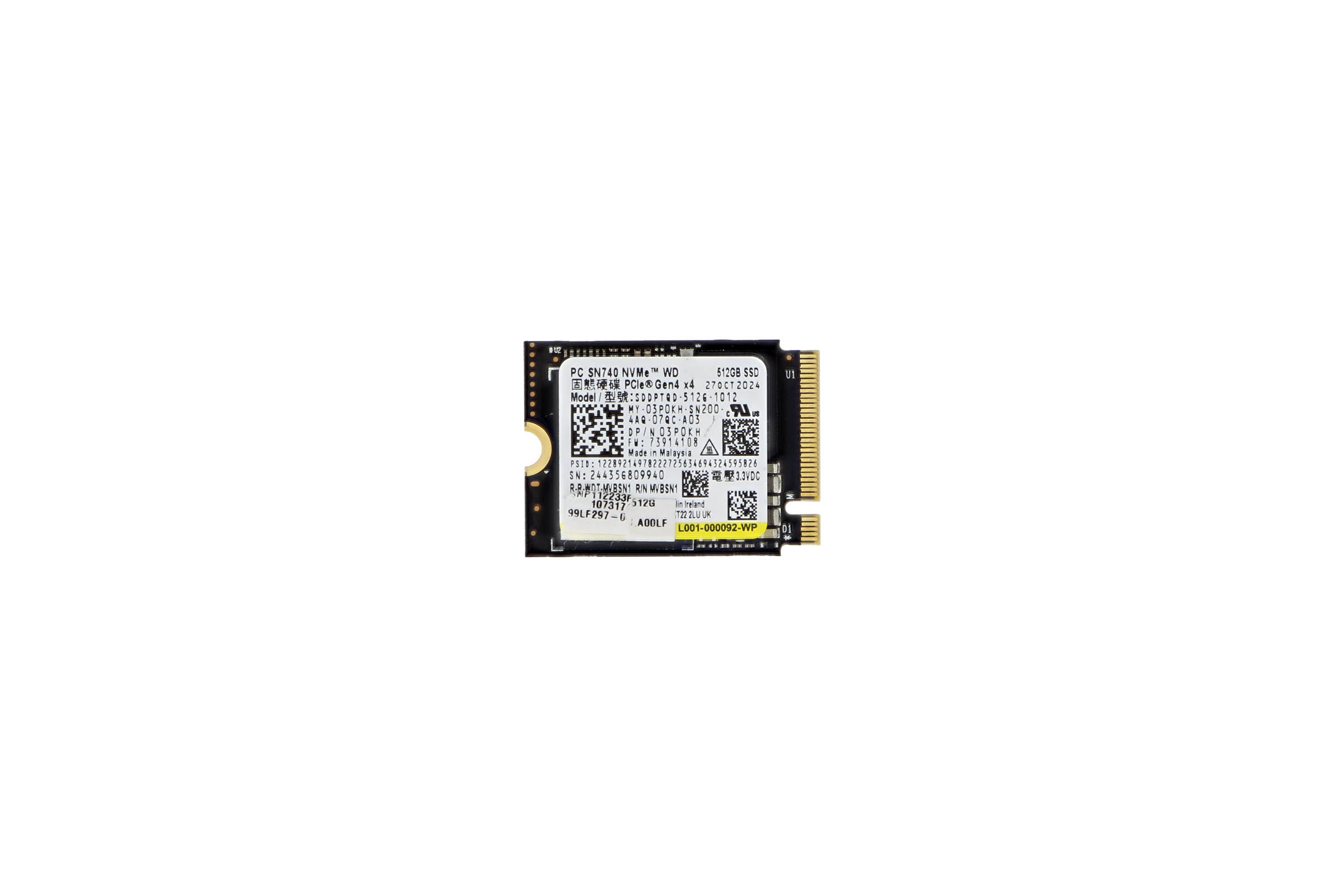 Dell 512GB M.2 2230 PCIe NVMe (3P0KH-RFB) thumbnail
