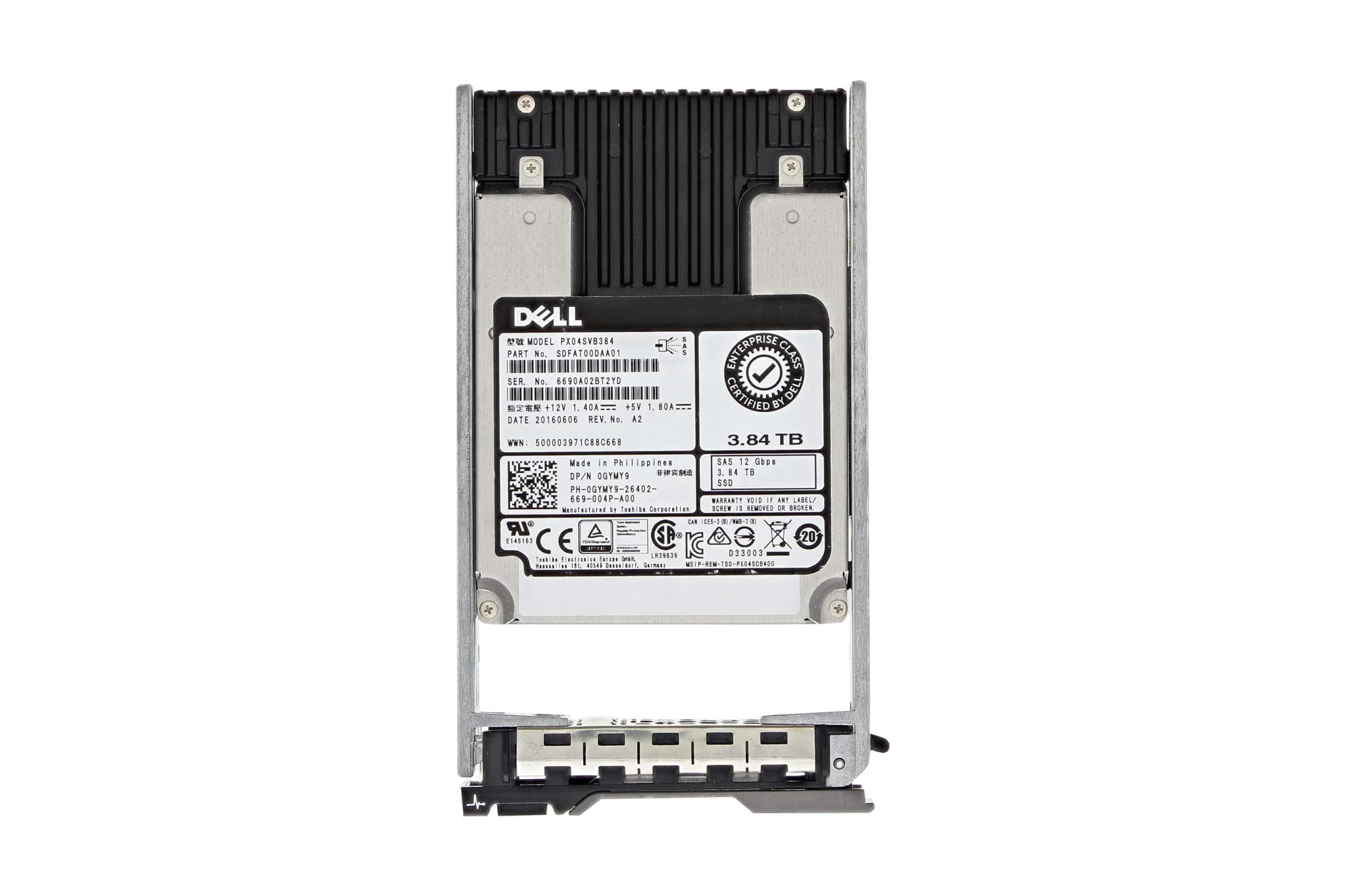 Dell 3.84TB SSD 2.5 SAS 12G MIX PX04SVB384 (GYMY9) thumbnail