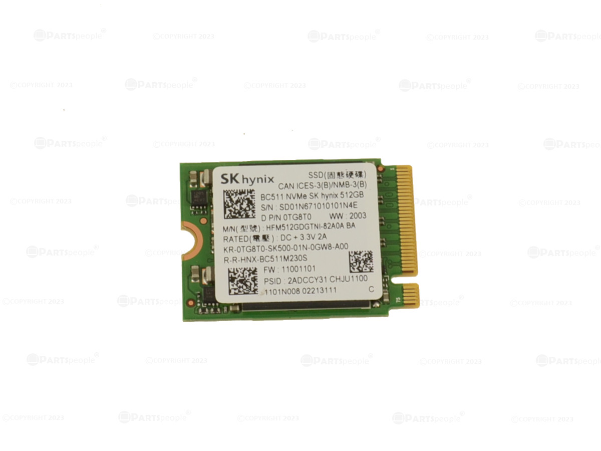 Dell 512GB NVMe M.2 SSD with PCIe (TG8T0-RFB) thumbnail