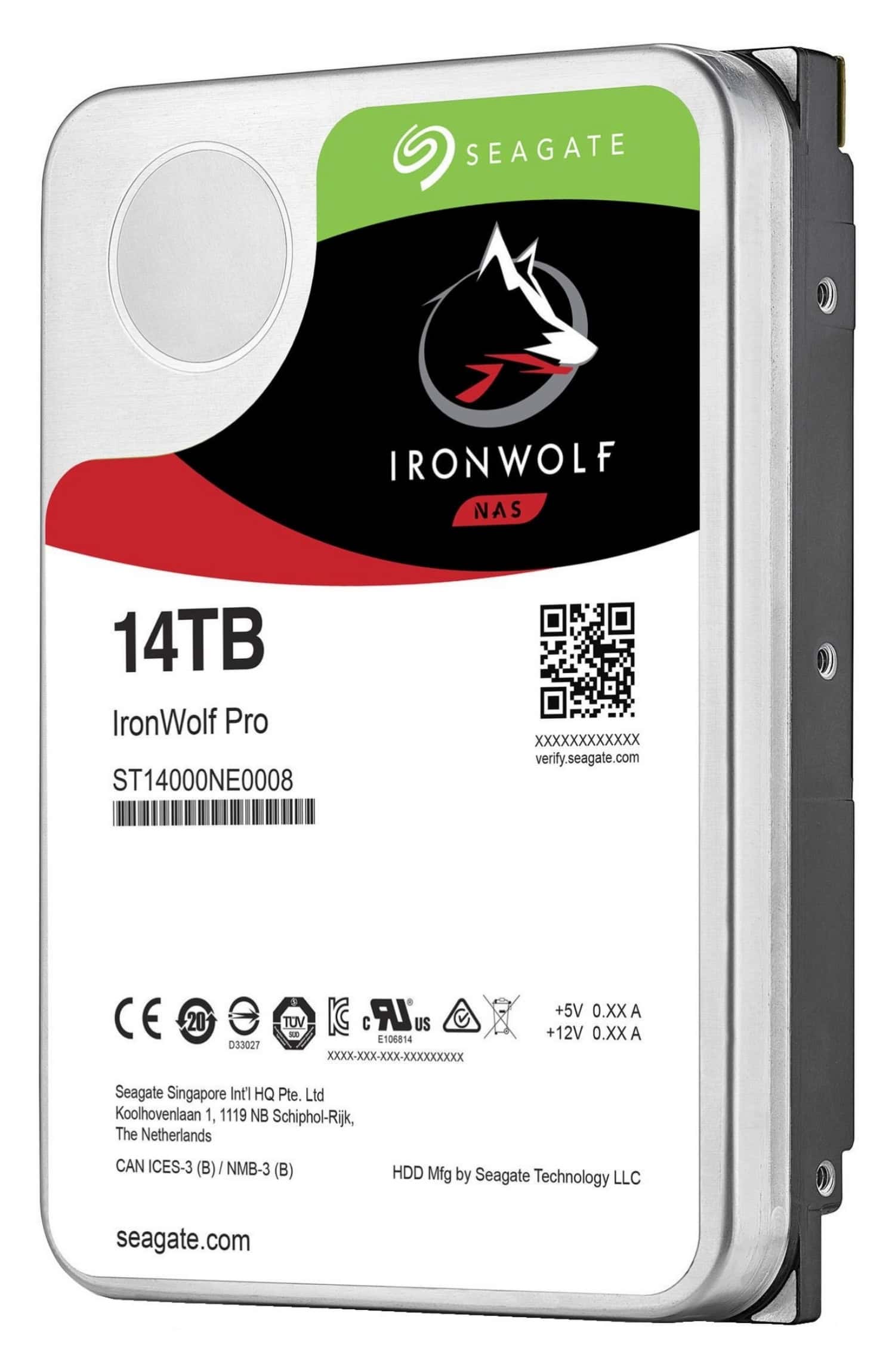 Seagate IronWolf Pro interne harde schijf 14 TB 7200 RPM 256 MB 3.5" SATA III (ST14000NE0008) thumbnail