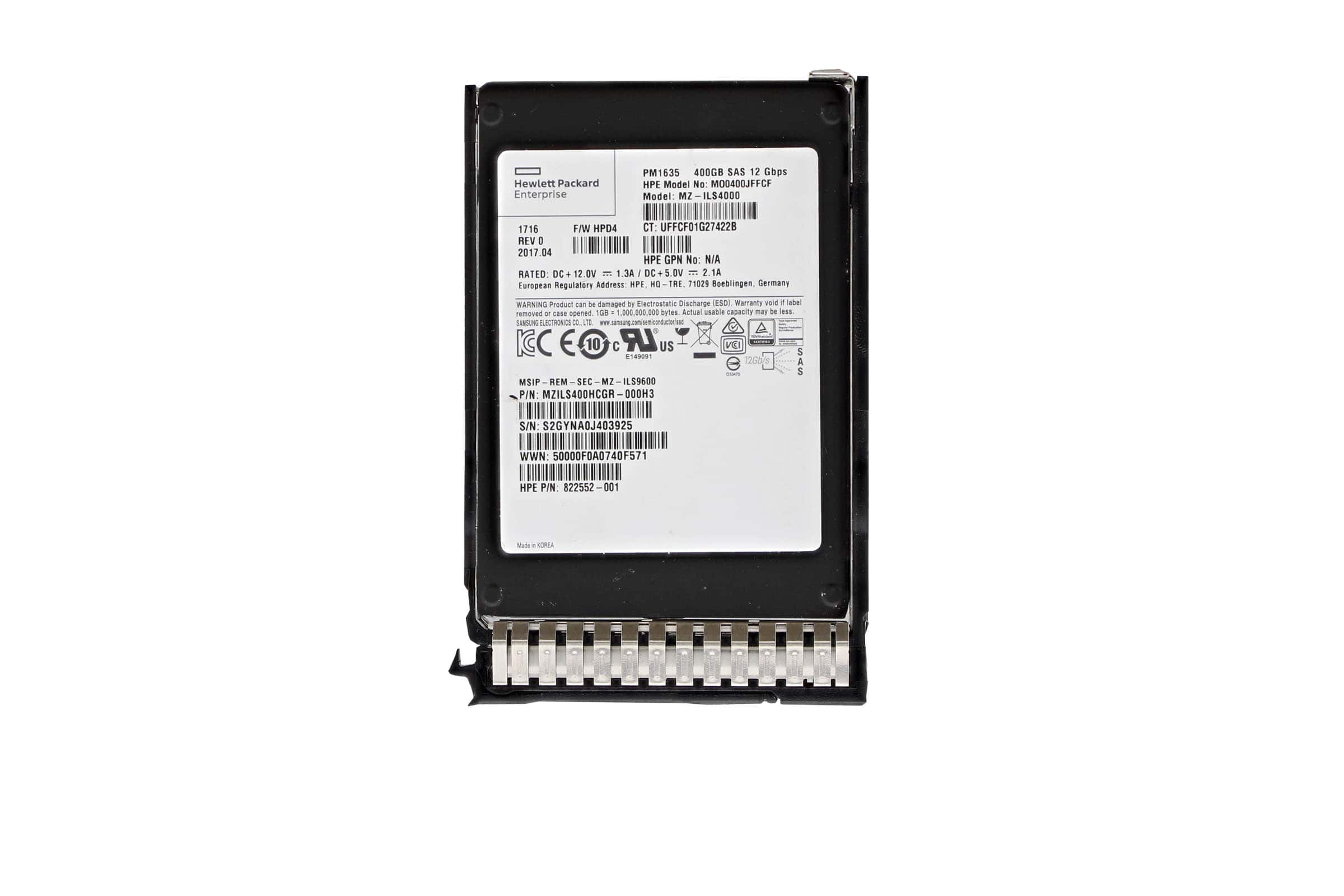 HP 400GB 12G SAS MU-3 SFF SC SSD (822552-001-RFB) thumbnail