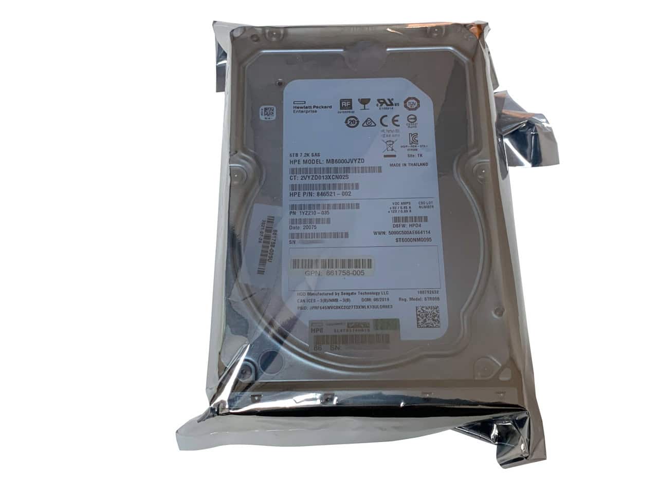 HP 6TB 12G SAS 7.2K LFF 512e (846998-B21-RFB) thumbnail