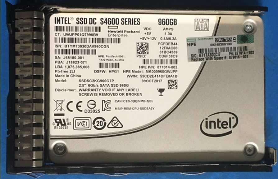 HP SSD 960GB 6G SFF SATA MU SC DS (879016-001-RFB) thumbnail