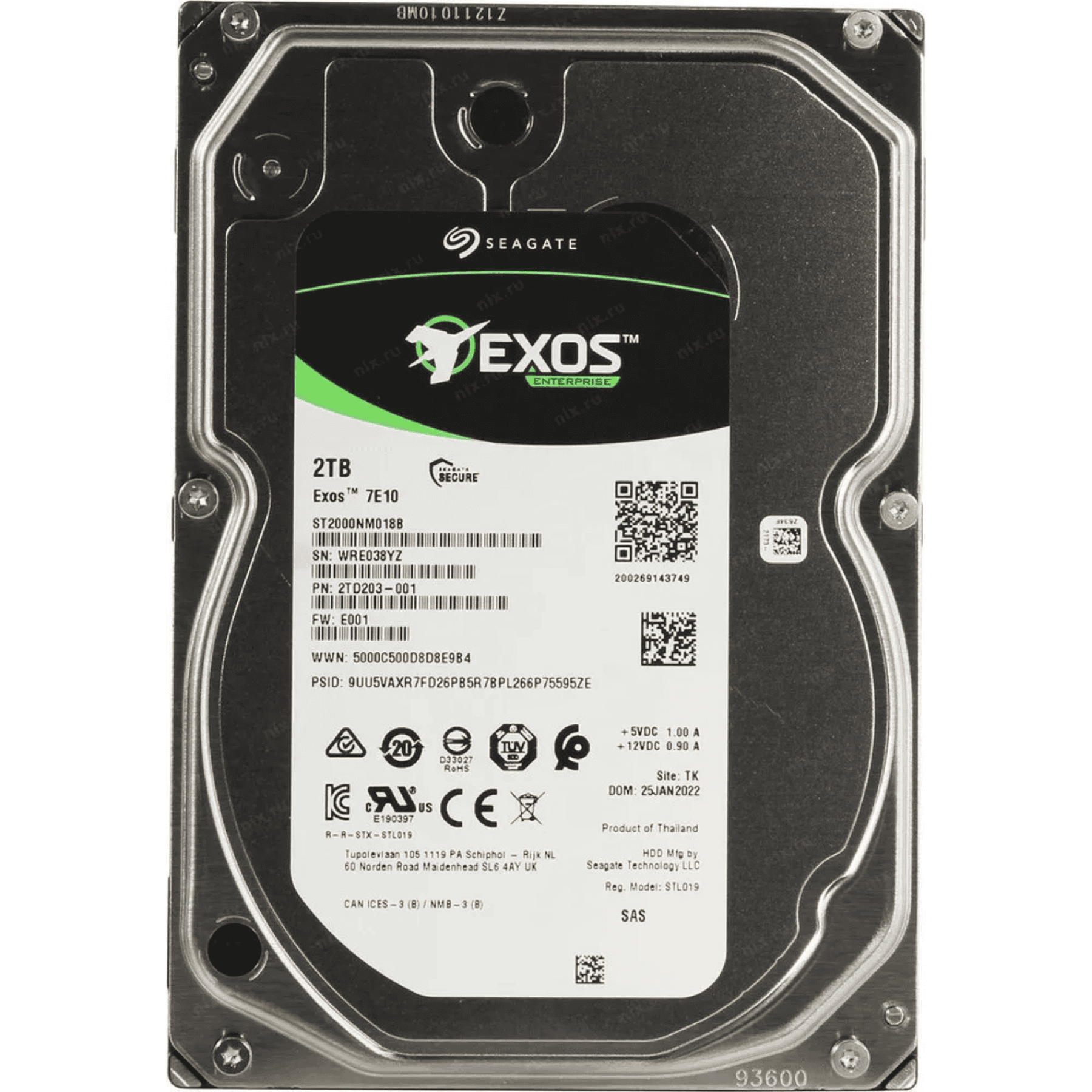 Seagate Exos 7E10 ST2000NM018B - 2TB - (ST2000NM018B) thumbnail