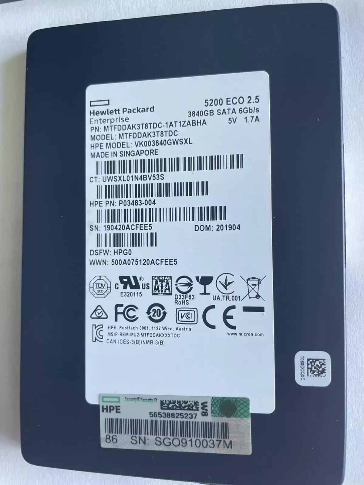 HP SSD 480GB SFF SATA RI SC DS (P03483-001-RFB) thumbnail