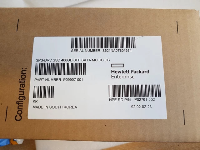 HP SSD 480GB SFF SATA MU SC DS (P09907-001-RFB) thumbnail