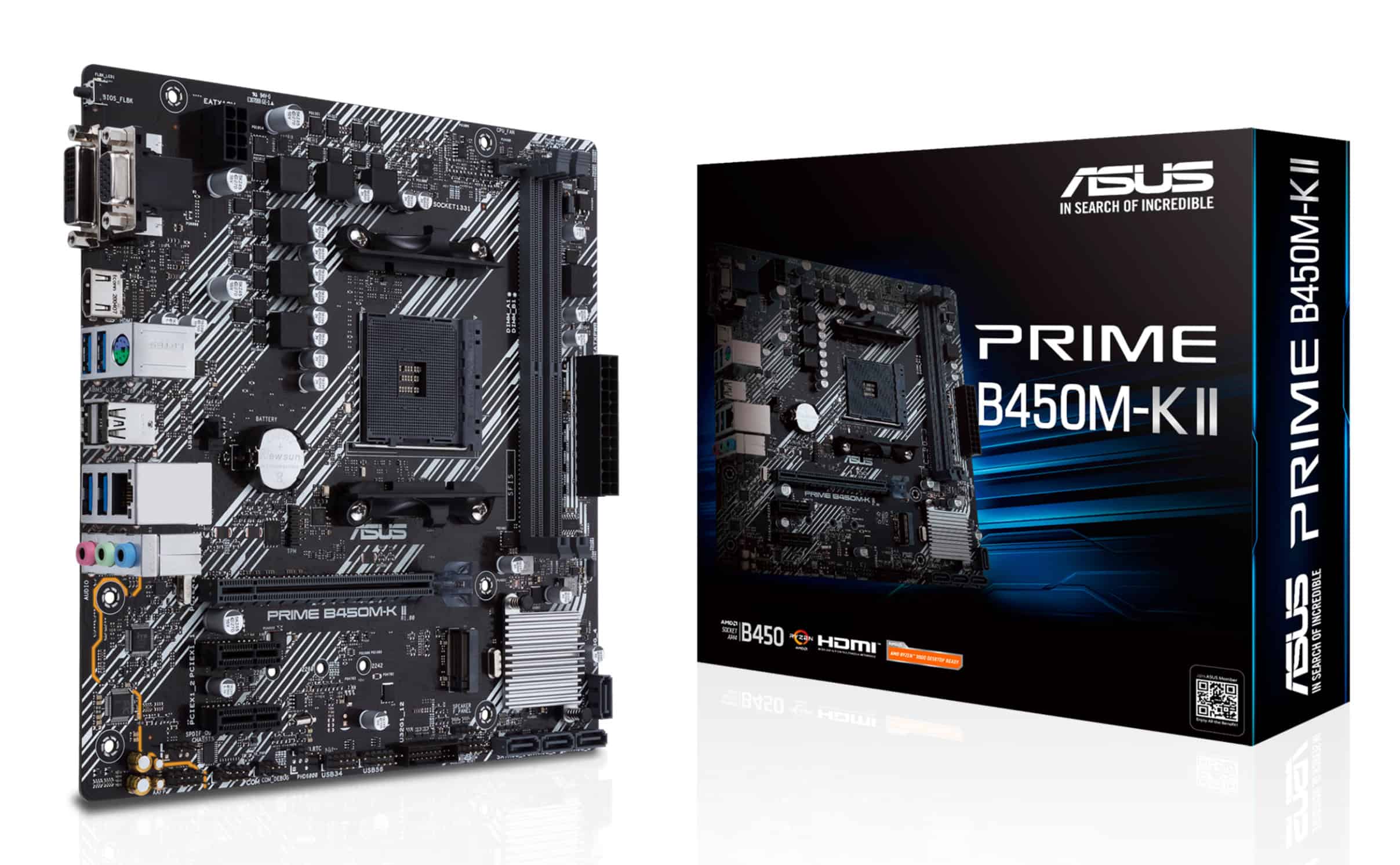 ASUS Prime B450M-K II AMD B450 Socket AM4 micro ATX (PRIME B450M-K II) thumbnail