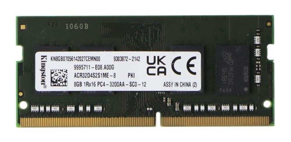KINGSTON 8GB (1*8GB) 1RX8 PC4-25600AA-U DDR4-3200MHZ UDIMM (HP32D4U2S8MR-8) thumbnail