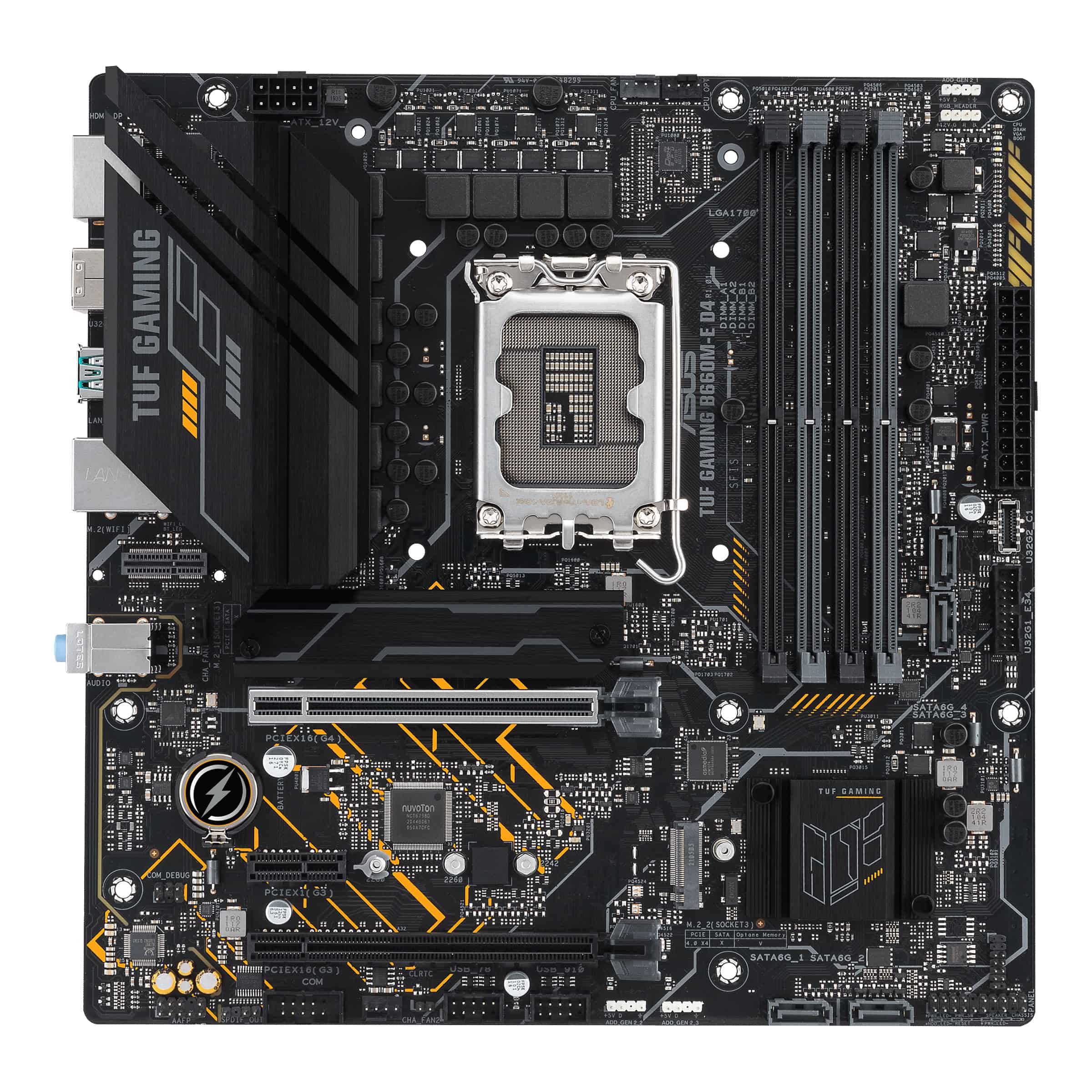 ASUS TUF GAMING B660M-E D4 Intel B660 LGA 1700 micro ATX (90MB19J0-M1EAY0) thumbnail