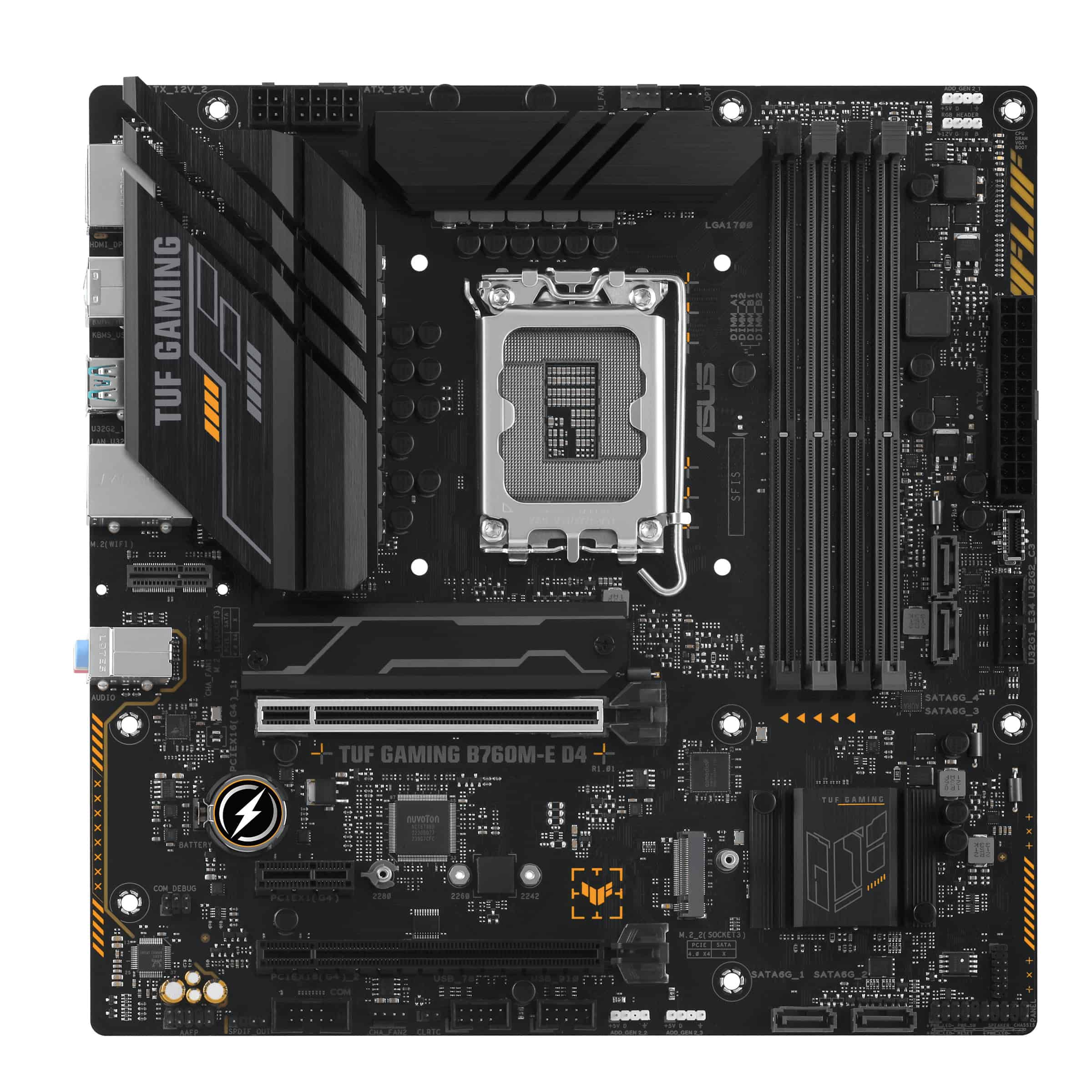 ASUS TUF GAMING B760M-E D4 Intel B760 LGA 1700 micro ATX (90MB1E90-M1EAY0) thumbnail