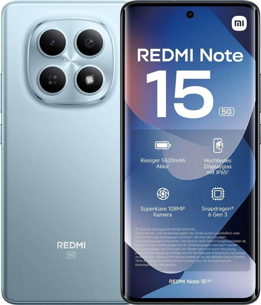 Xiaomi Redmi Note 15 5G 256GB, 8GB RAM, Glacier Blue (99937213) thumbnail