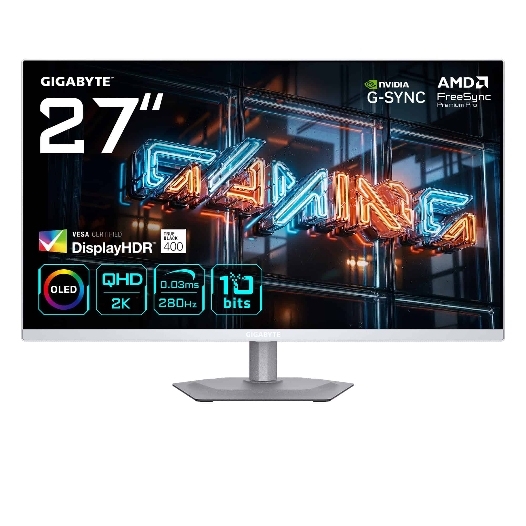 GIGABYTE MO27Q2A ICE OLED computer monitor 68,6 cm (27") 2560 x 1440 Pixels Quad HD QD-OLED Wit (MO27Q2A ICE) thumbnail