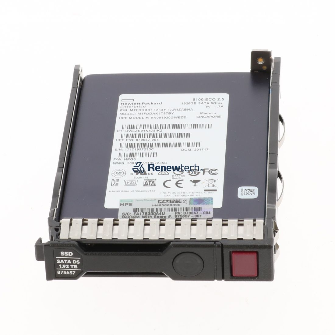 HP 1.92TB SATA RI SFF SC DS SSD (870667-004-RFB) thumbnail