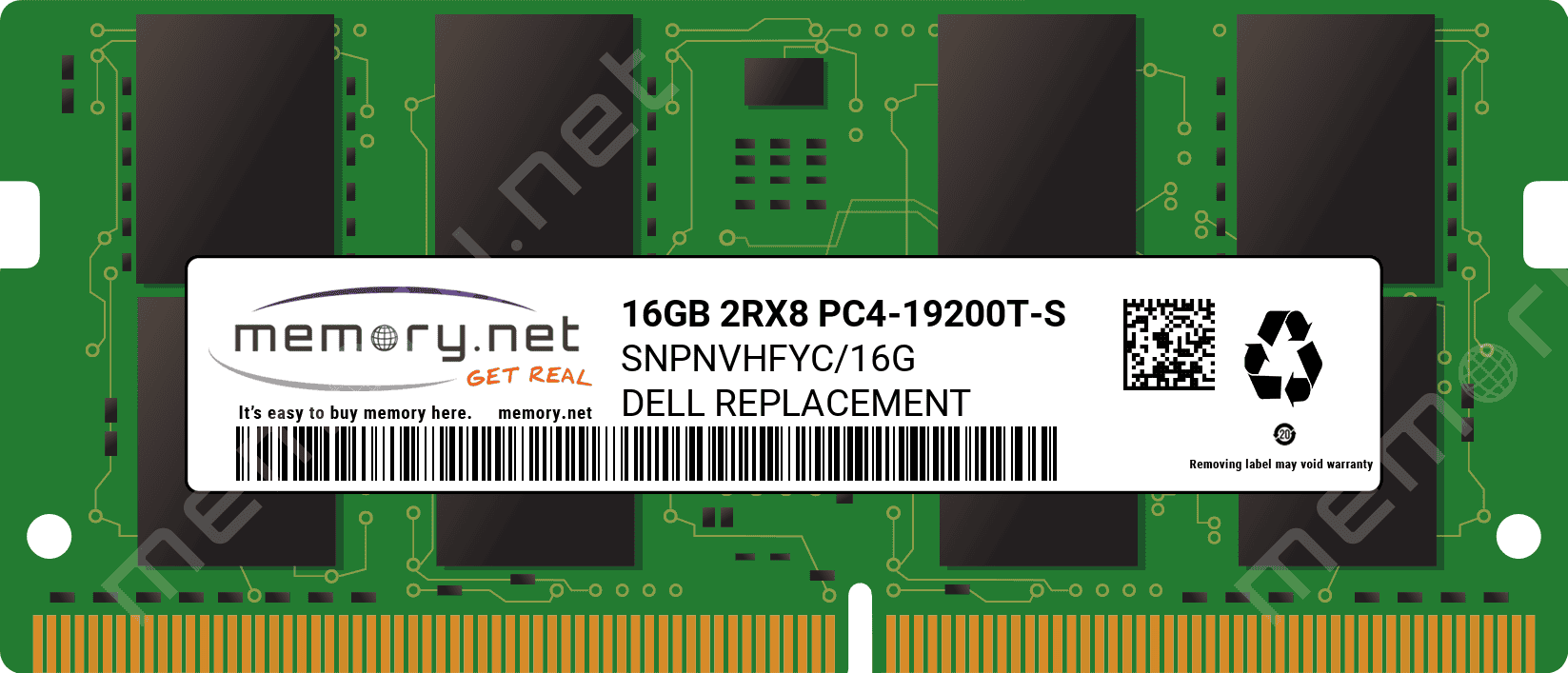 Dell .Memory 16 GB SODIMM 260-pin Connector DDR4 SDRAM - 16 GB - SDRAM (SNPNVHFYC16G) thumbnail