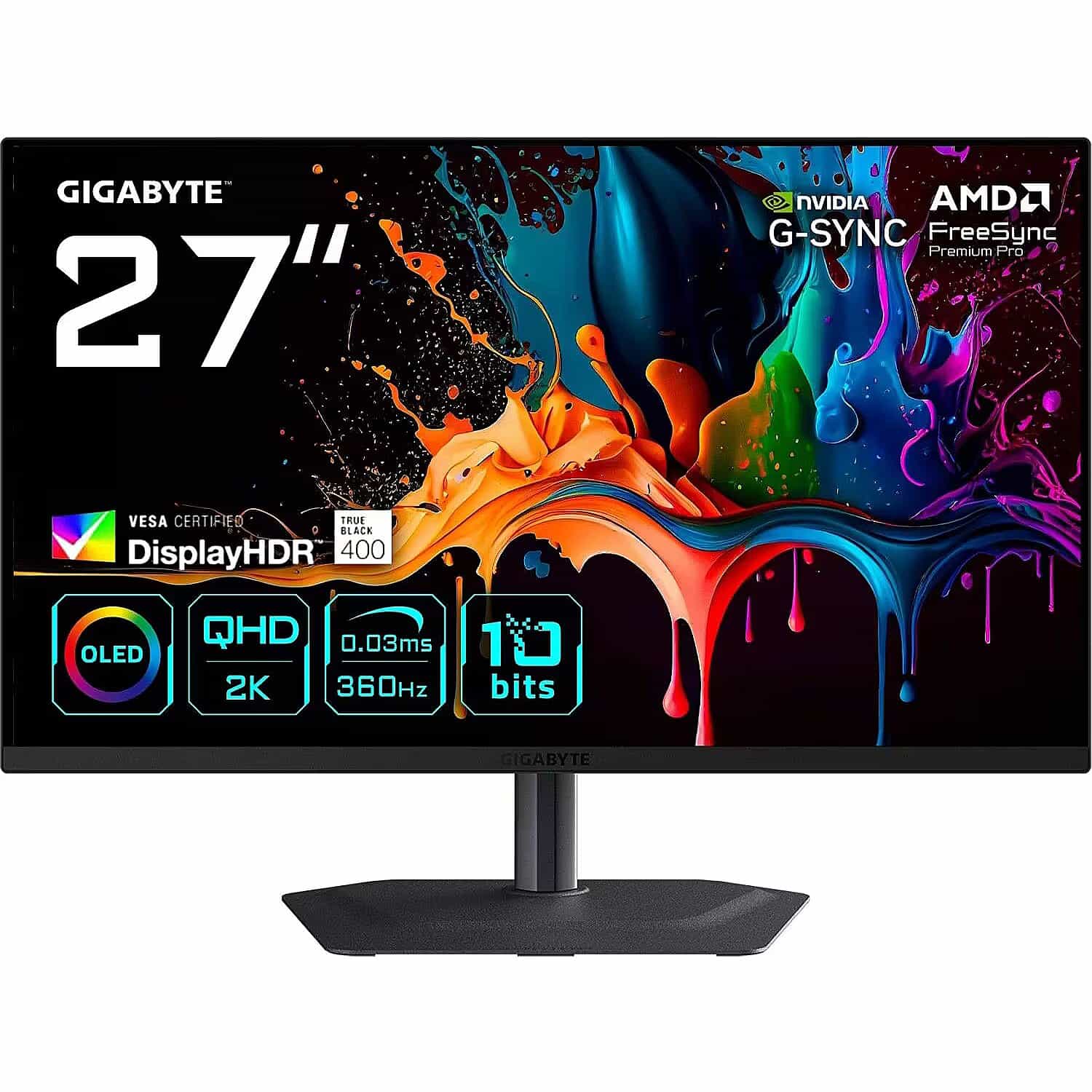 Gigabyte MO27Q3 27-inch OLED QHD Gaming Monitor - Flat screen (TFT/LCD) - 68.6 cm (MO27Q3 EK) thumbnail