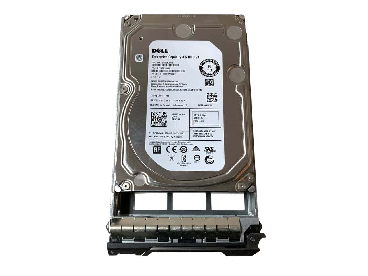 Dell 6TB 7.2K 6G 3.5INCH SATA HDD (P00JM-RFB) thumbnail
