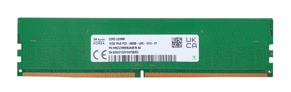 HYNIX 16GB (1*16GB) 1RX8 PC5-38400B-U DDR5-4800MHZ UDIMM (HMCG78MEBUA081N) thumbnail