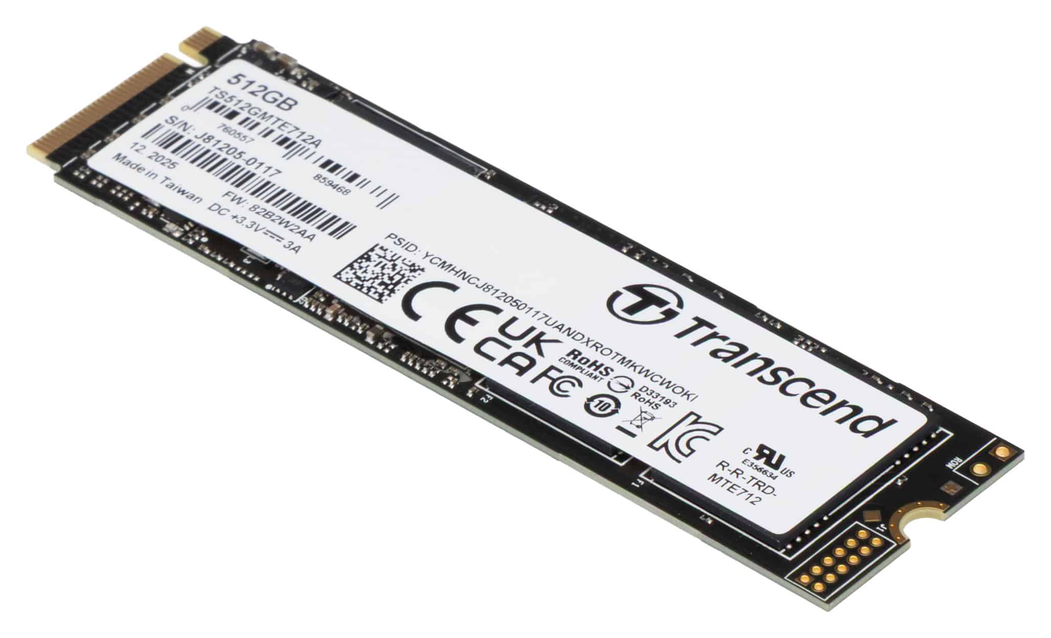 Transcend MTE712A 512 GB Internal M.2 PCIe NVMe SSD 2280 PCIe NVMe 4.0 x4 Industrial TS512GMTE712A (TS512GMTE712A) thumbnail