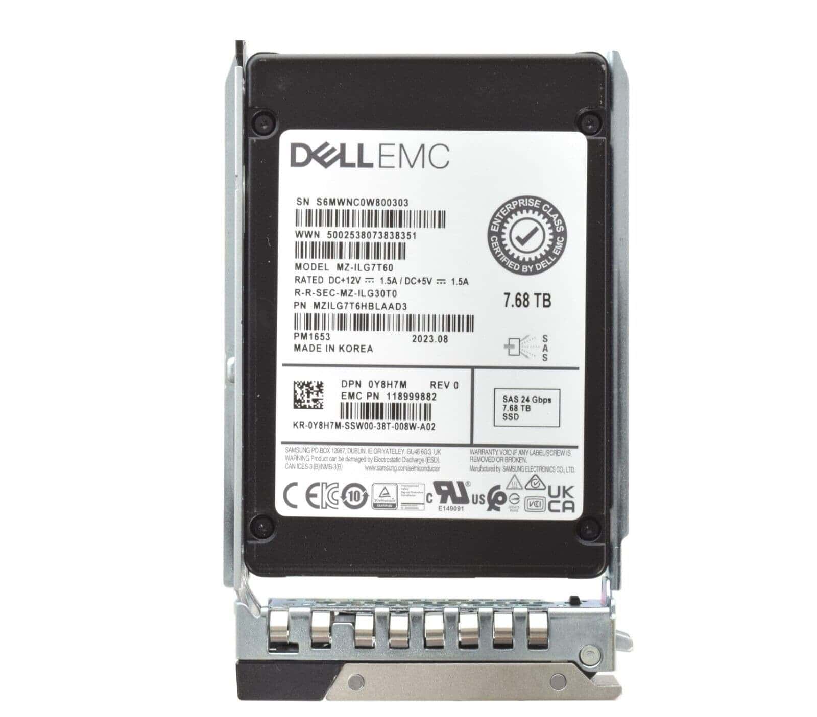 Dell 7.68TB SSD 24Gbit 2.5SAS RI (MG7YN-RFB) thumbnail