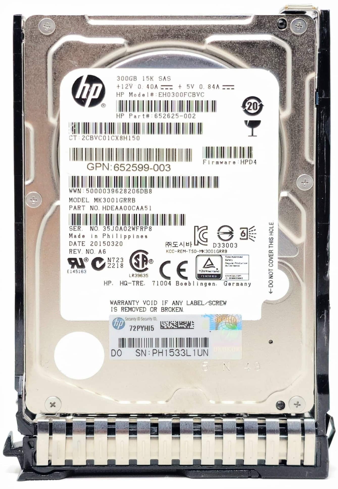 HP 300GB SAS 6G 15K SFF SC HDD (EH0300FBQDD) thumbnail