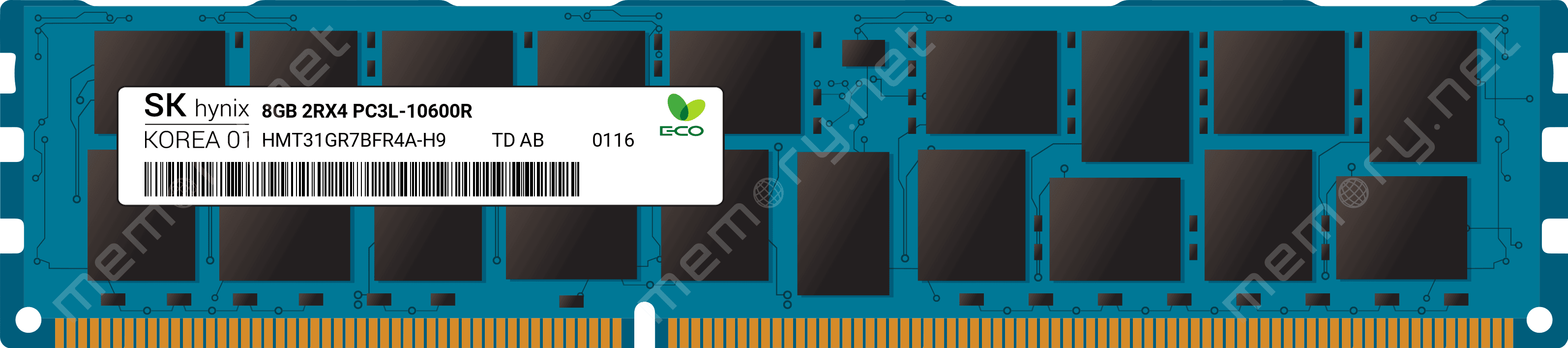 Dell 8GB 2Rx4 PC3L-10600R (HMT31GR7BFR4A-H9-RFB) thumbnail