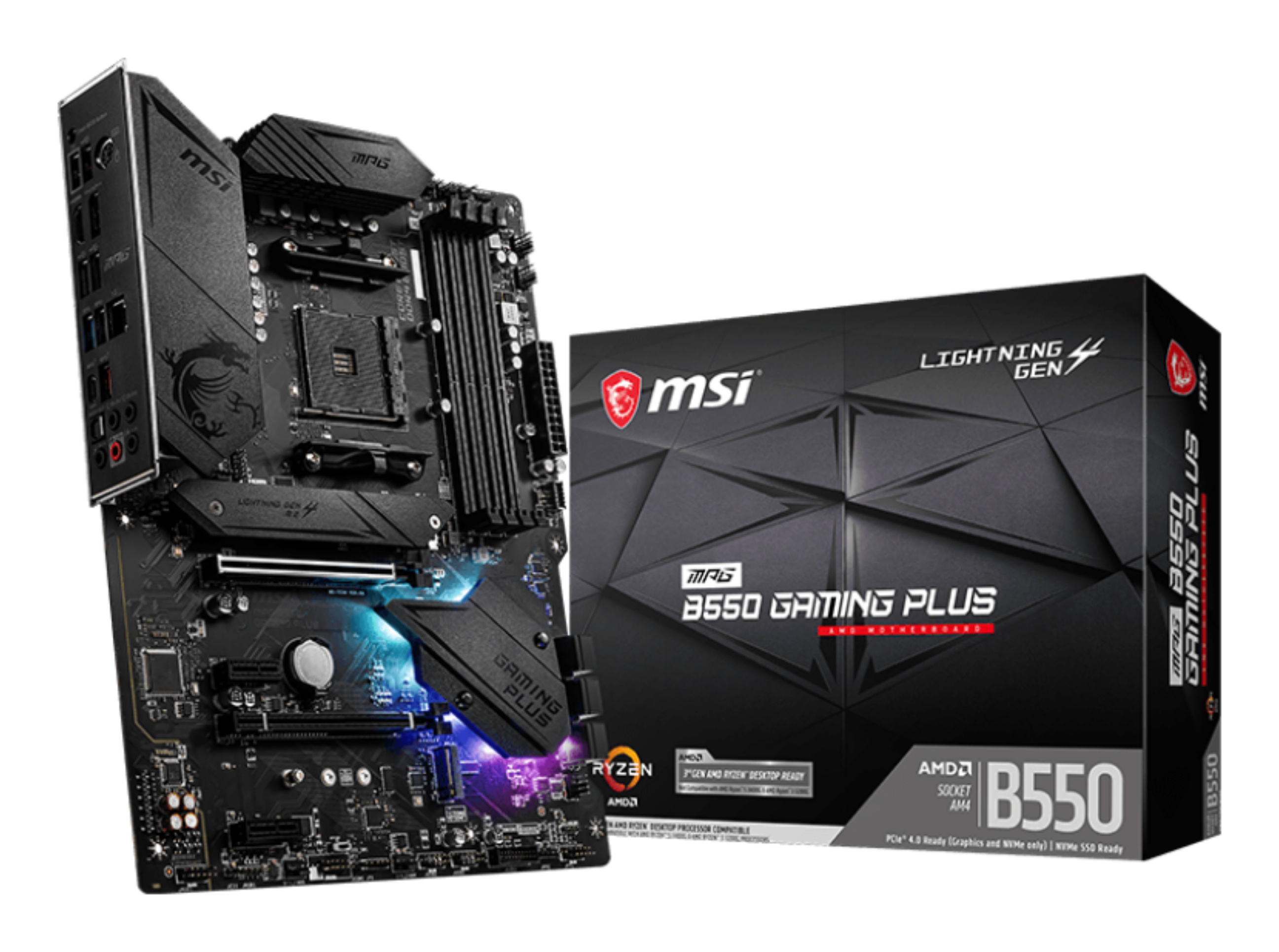 MSI MPG B550 Gaming Plus AMD B550 Socket AM4 ATX (MPGB550 GAMINGPLUS) thumbnail