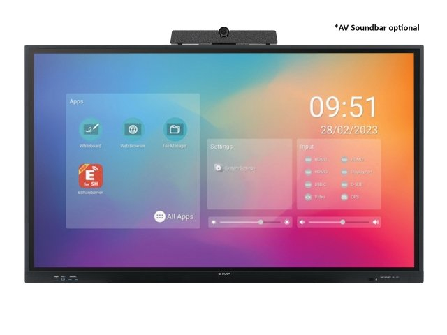 Sharp PN-LC862 Digitale signage flatscreen 2,18 m (86") LCD Wifi 450 cd/m² 4K Ultra HD Zwart Touchscreen Type processor Android 11 16/7 (PNLC862) thumbnail